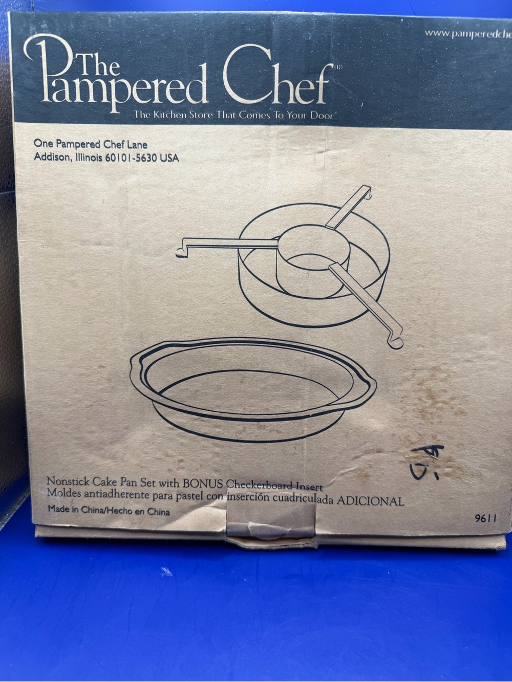 The Pampered Chef Nonstick Cake Pan Set with Checkerboard Insert